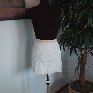 Beautiful, White Skirt with Peach Waistband